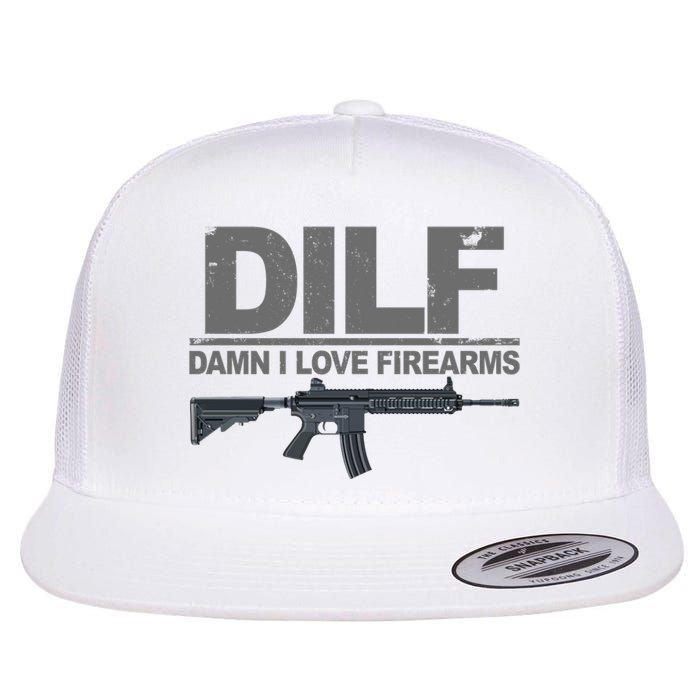 DILF Damn I Love Firearms Flat Bill Trucker Hat