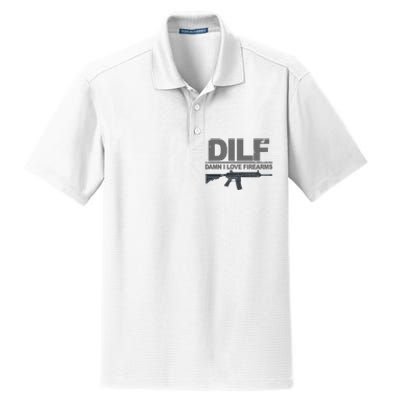 DILF Damn I Love Firearms Dry Zone Grid Polo