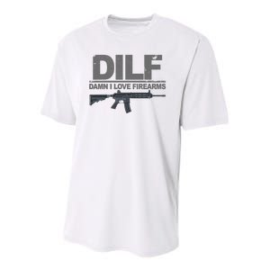 DILF Damn I Love Firearms Youth Performance Sprint T-Shirt