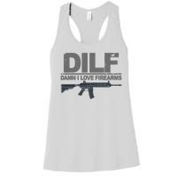 DILF Damn I Love Firearms Women's Racerback Tank