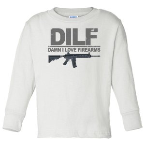 DILF Damn I Love Firearms Toddler Long Sleeve Shirt