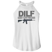 DILF Damn I Love Firearms Women's Perfect Tri Rocker Tank