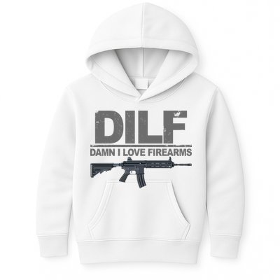 DILF Damn I Love Firearms Kids Hoodie