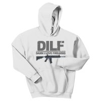 DILF Damn I Love Firearms Kids Hoodie