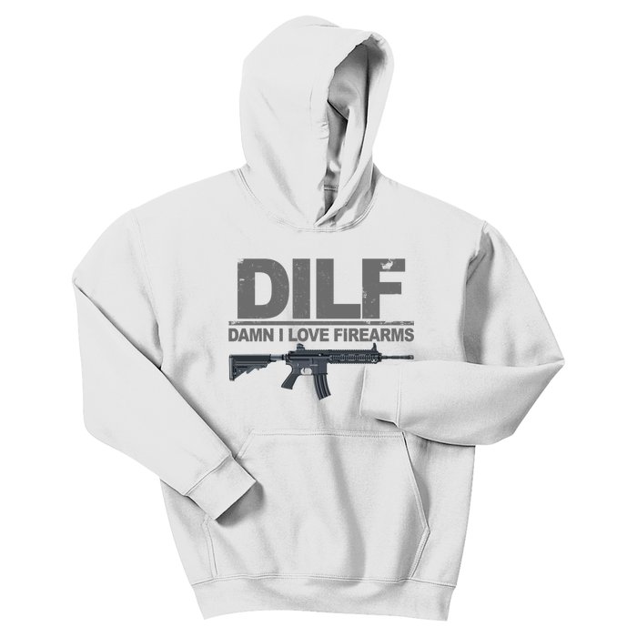 DILF Damn I Love Firearms Kids Hoodie