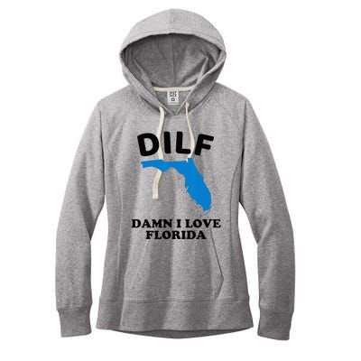 DILF Damn I Love Florida Funny Miami United States Tampa Women's Fleece Hoodie