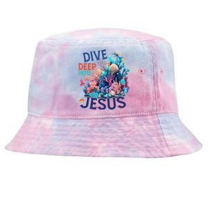 Dive Deep Into Jesus Vbs 2024 Scuba Diving Underwater Tie-Dyed Bucket Hat