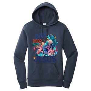 Dive Deep Into Jesus Vbs 2024 Scuba Diving Underwater Women's Pullover Hoodie