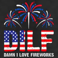 Dilf Damn I Love Fireworks Funny American Patriotic 11oz C Handle Ceramic Mug