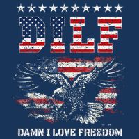 Dilf Damn I Love Freedom Eagle Funny Patriotic 4th Of July 7 Panel Mesh Trucker Snapback Hat