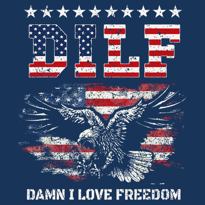 Dilf Damn I Love Freedom Eagle Funny Patriotic 4th Of July Cooling Performance Crew T-Shirt