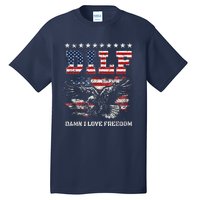 Dilf Damn I Love Freedom Eagle Funny Patriotic 4th Of July Tall T-Shirt