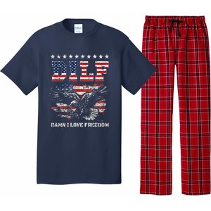 Dilf Damn I Love Freedom Eagle Funny Patriotic 4th Of July Pajama Set