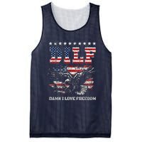 Dilf Damn I Love Freedom Eagle Funny Patriotic 4th Of July Mesh Reversible Basketball Jersey Tank