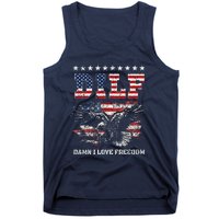 Dilf Damn I Love Freedom Eagle Funny Patriotic 4th Of July Tank Top