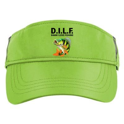 D.I.L.F. Damn I Love Fishing, Fishing Shirt Adult Drive Performance Visor