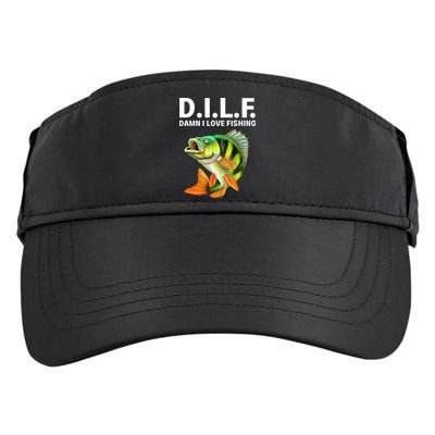 D.I.L.F. Damn I Love Fishing, Fishing Shirt Adult Drive Performance Visor