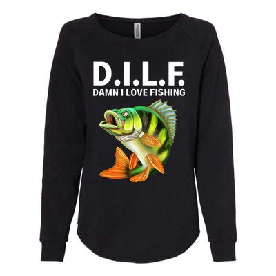 D.I.L.F. Damn I Love Fishing, Fishing Shirt Womens California Wash Sweatshirt