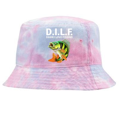 D.I.L.F. Damn I Love Fishing, Fishing Shirt Tie-Dyed Bucket Hat