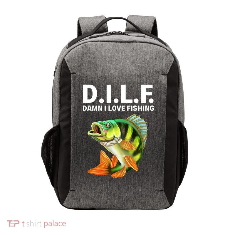 D.I.L.F. Damn I Love Fishing, Fishing Shirt Vector Backpack