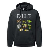 Dilf Damn I Love Frogs Frog Species Graphic Performance Fleece Hoodie