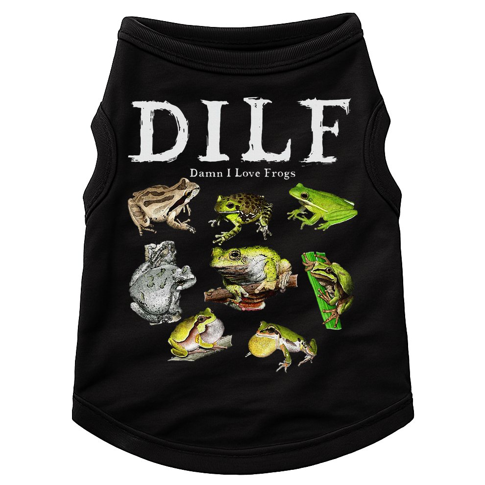 Dilf Damn I Love Frogs Frog Species Graphic Doggie Tank