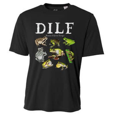 Dilf Damn I Love Frogs Frog Species Graphic Cooling Performance Crew T-Shirt