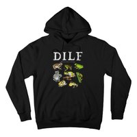 Dilf Damn I Love Frogs Frog Species Graphic Hoodie