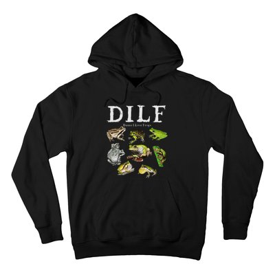 Dilf Damn I Love Frogs Frog Species Graphic Hoodie