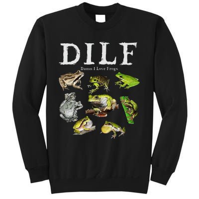 Dilf Damn I Love Frogs Frog Species Graphic Sweatshirt