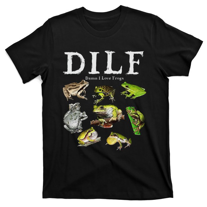 Dilf Damn I Love Frogs Frog Species Graphic T-Shirt