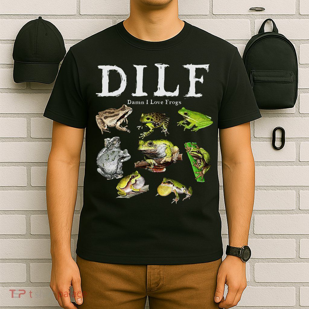 Dilf Damn I Love Frogs Frog Species Graphic T-Shirt
