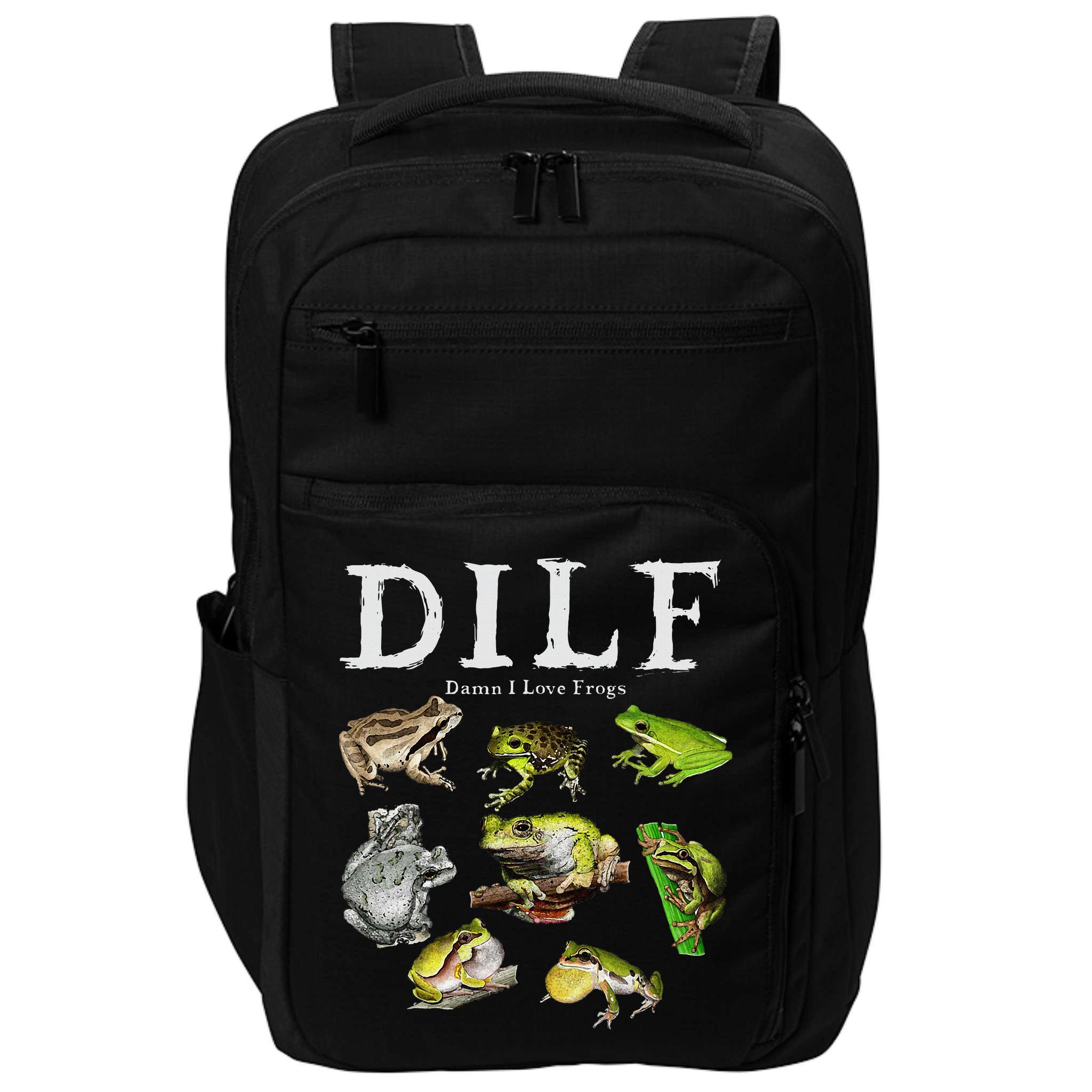 Dilf Damn I Love Frogs Frog Species Graphic Impact Tech Backpack