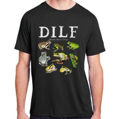 Dilf Damn I Love Frogs Frog Species Graphic Adult ChromaSoft Performance T-Shirt