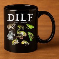Dilf Damn I Love Frogs Frog Species Graphic 11oz C Handle Ceramic Mug
