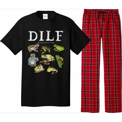 Dilf Damn I Love Frogs Frog Species Graphic Pajama Set