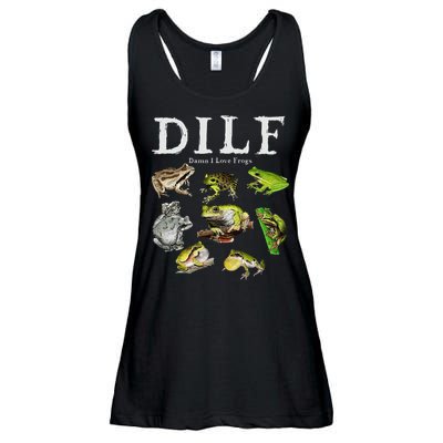 Dilf Damn I Love Frogs Frog Species Graphic Ladies Essential Flowy Tank