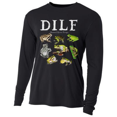 Dilf Damn I Love Frogs Frog Species Graphic Cooling Performance Long Sleeve Crew