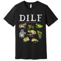 Dilf Damn I Love Frogs Frog Species Graphic Premium T-Shirt