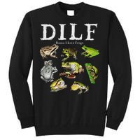 Dilf Damn I Love Frogs Frog Species Graphic Tall Sweatshirt