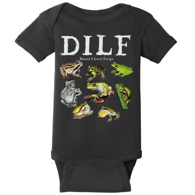 Dilf Damn I Love Frogs Frog Species Graphic Baby Bodysuit
