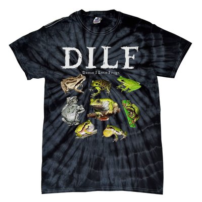 Dilf Damn I Love Frogs Frog Species Graphic Tie-Dye T-Shirt