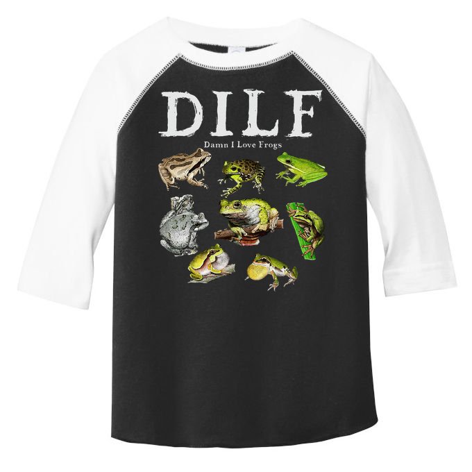 Dilf Damn I Love Frogs Frog Species Graphic Toddler Fine Jersey T-Shirt