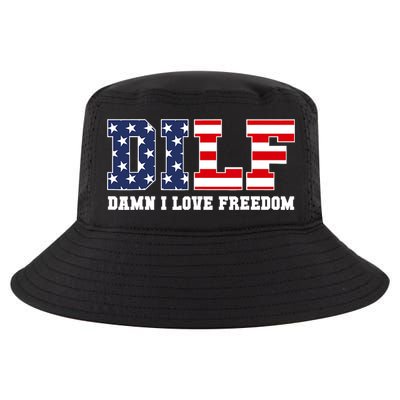 DILF Damn I Love Freedom Funny Patriotic 4th Of July Cool Comfort Performance Bucket Hat