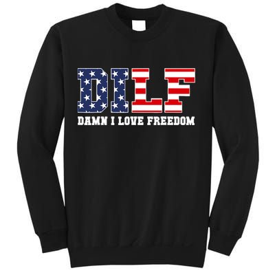 DILF Damn I Love Freedom Funny Patriotic 4th Of July Sweatshirt