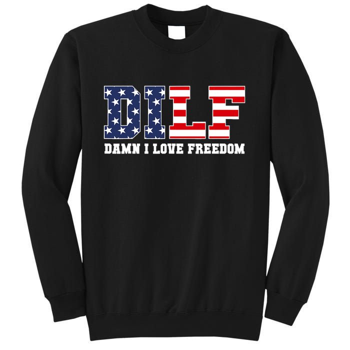 DILF Damn I Love Freedom Funny Patriotic 4th Of July Sweatshirt