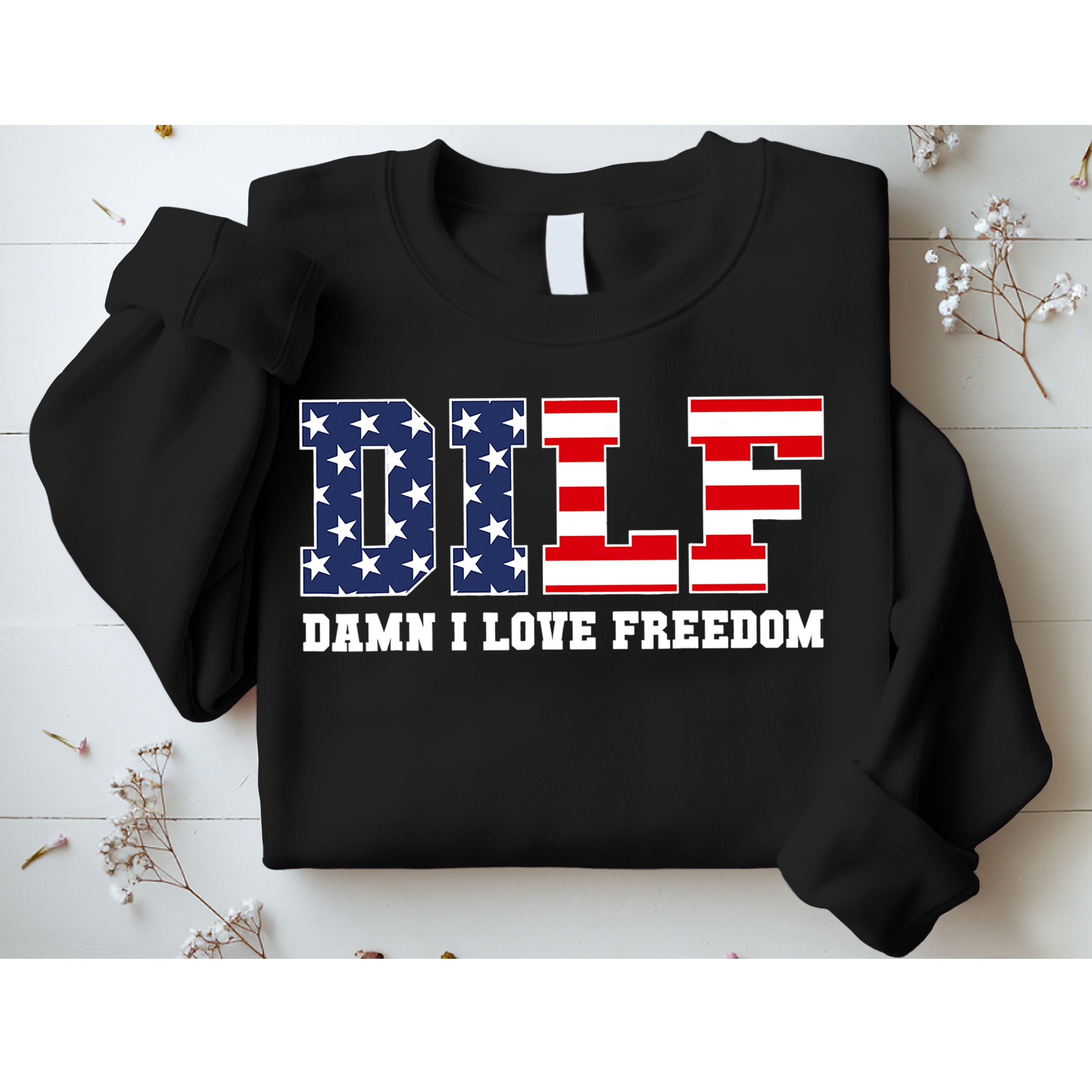 DILF Damn I Love Freedom Funny Patriotic 4th Of July Sweatshirt