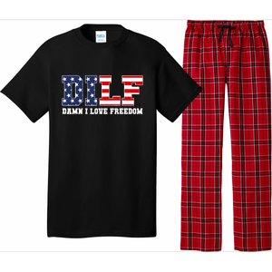 DILF Damn I Love Freedom Funny Patriotic 4th Of July Pajama Set