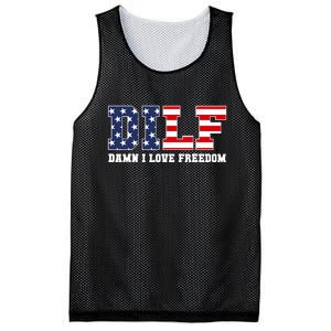 DILF Damn I Love Freedom Funny Patriotic 4th Of July Mesh Reversible Basketball Jersey Tank