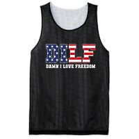 DILF Damn I Love Freedom Funny Patriotic 4th Of July Mesh Reversible Basketball Jersey Tank